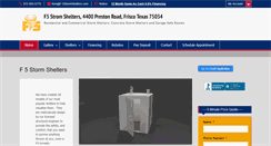 Desktop Screenshot of f-5stormshelters.com