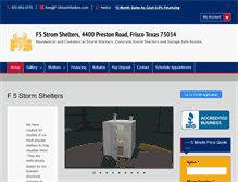 Tablet Screenshot of f-5stormshelters.com
